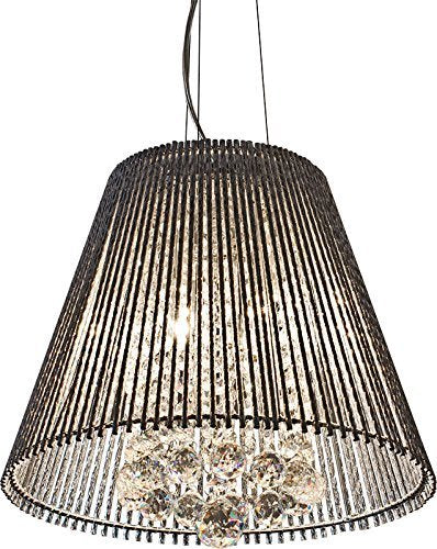 Febland conical chrome four-light chandelier with glass droplets
