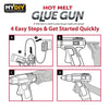 My DIY Hot Glue Gun with 100x 7MM Glue Gun Sticks & Built-in Safety Stand Fast Heating DIY Glue Gun Anti Drip Nozzle Mini Melt Gun for Crafting, Art, Sealing, Home Repairs 10W Energy Efficient