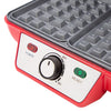 Global Gizmos 37579 Two Slice Waffle Maker/Non-Stick Waffle Machine/Adjustable Temperature/Easy Clean Stainless Steel/Non-Slip Base & Cool Touch Handle/Red Colour