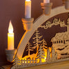 The Christmas Workshop 70780 Wooden Illuminated Candle Bridge / 7 Warm White Candles / Indoor Christmas Decoration / Battery Operated / 36cm x 27.5cm x 5.5cm