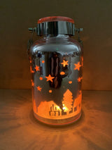 Winter Wonderland LED silhouette lanterns set of 2