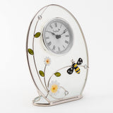 Sophia glass and wire bumblebee mantel clock