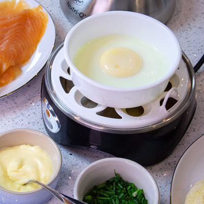 Quest Nutri-Q 34360 Egg Cooker/Multi-Functional Egg Poacher & Omelette Maker/Boil Up To 7 Eggs At Once/Comes Complete With Poaching & Omelette Trays/Stainless Steel Finish