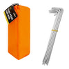 Milestone pack of 20 metal tent pegs with orange carry bag