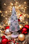 Premier Decorations 16cm Resin Christmas Tree (Pink & Cream)