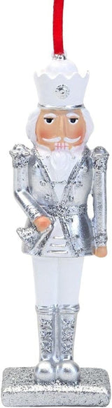 Widdop silver Nutcracker hanging Christmas decorations set of four 13cm