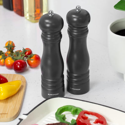 Blackmoor 68049 Manual Salt and Pepper Grinder Set/Classic Wooden Design with Ceramic Grinding Core/Adjustable Coarseness/Black Colour