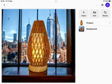 Beige woven wicker floor lamp – 53cm