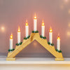 Wooden Christmas candle bridge with 7 flickering lights