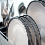 Blackmoor deluxe stainless steel dish drainer with wine glass rack