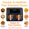 Quest 33779 Dual Air Fryer / 9L Total Capacity/Temperature Control & Preset Settings / 60 Minute Timer/Low Fat Oil-Free Cooking/LED Touch Controls/Dishwasher Safe Baskets