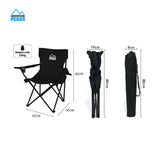 Adventure Peaks black folding camping chair with carry bag and cup holder