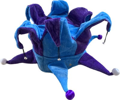 Blue & Purple Light Up Jester Hat with Bells