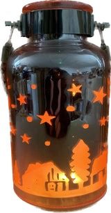 Winter Wonderland LED silhouette lanterns set of 2