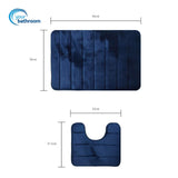 Your Bathroom blue two-piece memory foam bath mat set