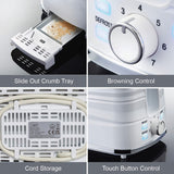 Quest Harmony white 2-slice 930W toaster with seven browning levels