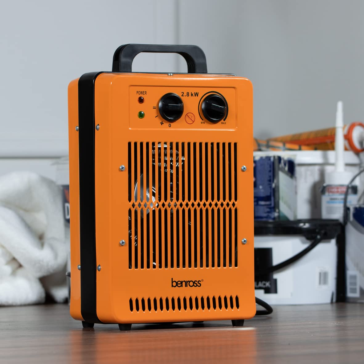 Benross orange 2800W industrial fan heater
