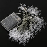 20 White LED Snowflake Fairy Lights Home Christmas Decoration