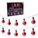 10 warm white LED Santa bulb battery string lights