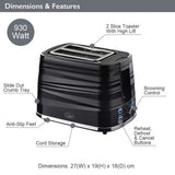 Quest Harmony black 2-slice toaster