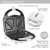 Quest 35139 Sandwich Toastie Maker/White/Non-Stick Easy Clean/Student Essentials for University