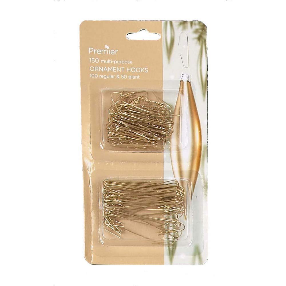 Premier gold Christmas ornament hooks – 150 pack