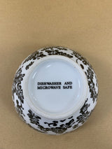 Set of 4 Bowls - Black & White Floral