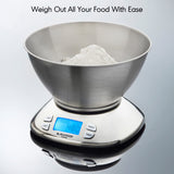 Blackmoor digital kitchen scales with stainless steel bowl