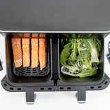 Quest 9L dual basket 2400W air fryer with two 4.5L baskets