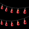 Christmas Workshop Battery Operated 10 LED Santa Retro Bulb Shaped String Lights, Plastic, Red,