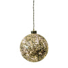 Christmas Workshop Battery Operated 13cm Warm White LED Golden Ball Bauble Light, Gold