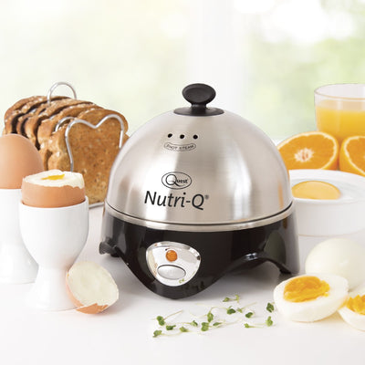 Quest Nutri-Q 34360 Egg Cooker/Multi-Functional Egg Poacher & Omelette Maker/Boil Up To 7 Eggs At Once/Comes Complete With Poaching & Omelette Trays/Stainless Steel Finish