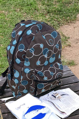 Multi-coloured circles backpack with padded adjustable straps