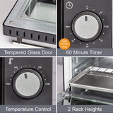 Quest black compact 9L mini oven