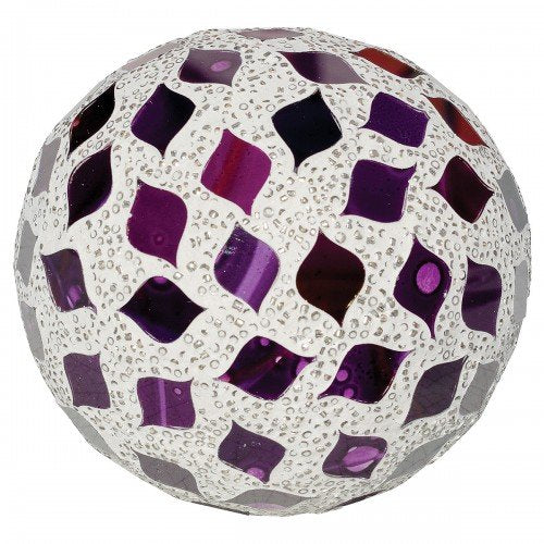 Purple mirrored mosaic glass decorative ball 10.5cm