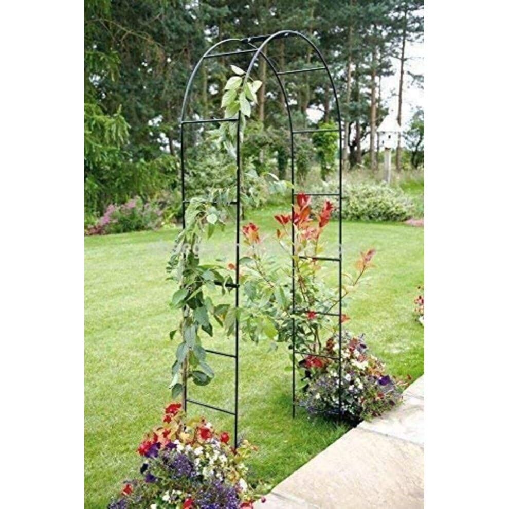 MyGarden Florence black steel garden arch for climbing plants