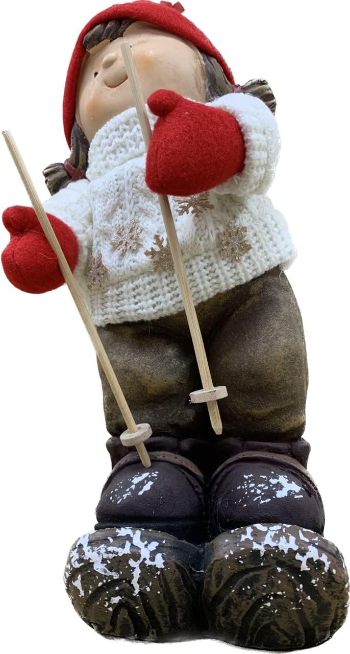 Ceramic Ornament - Girl On Skis