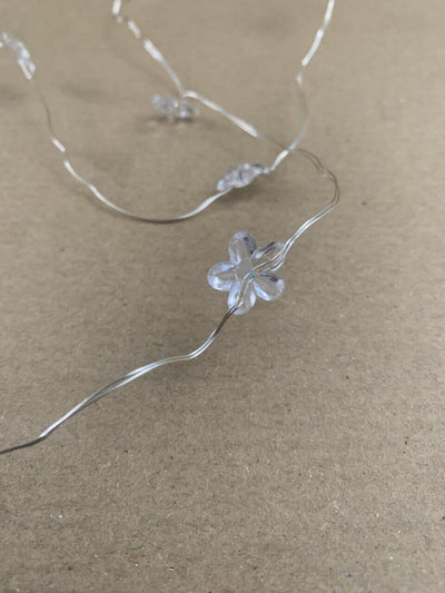 Battery Operated Flower String Lights on Copper Wire - Warm White