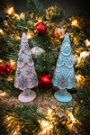 Premier Decorations 16cm Resin Christmas Tree (Pink & Cream)