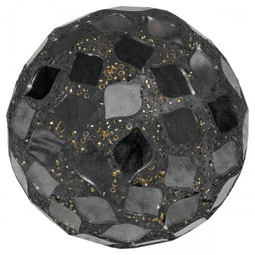 Black mirrored mosaic glass decorative ball 8cm