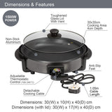 Quest 30cm electric cooker pan with glass lid