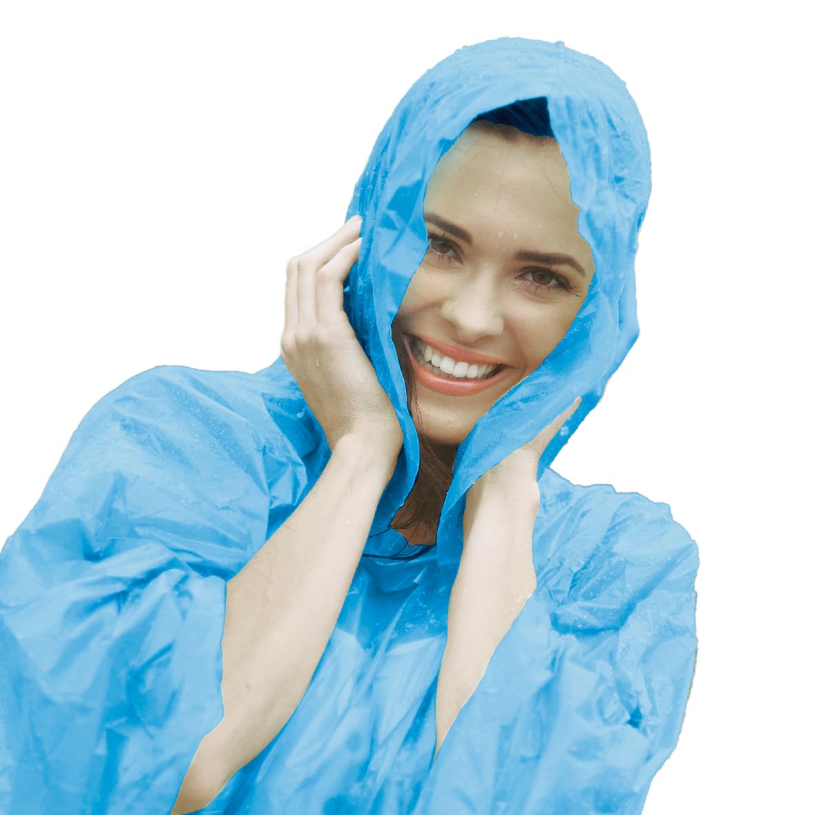 Milestone Camping reusable hooded rain poncho – blue