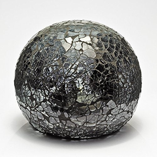 Black mosaic glass flickering orb light 10cm