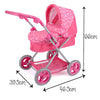 Toyrific Snuggles Deluxe Dolls Pram | Premium Dolls Stroller, Toy Pram Pushchair for Kids Girls