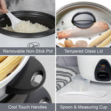 Quest 1L 400W white rice cooker and steamer