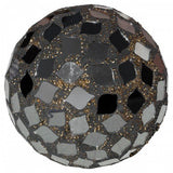 Black mirrored mosaic glass decorative ball 10.5cm