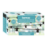 20 warm white retro LED festoon string lights – 9.5m