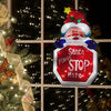 The Christmas Workshop 70420 LED Santa Stop Here Christmas Window Light / Metallic Silhouette Light / Indoor Christmas Decoration / Battery Operated / 45cm x 24cm