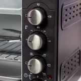 Quest 26L black countertop mini oven with twin hob and rotisserie