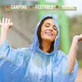 Milestone Camping reusable hooded rain poncho – blue